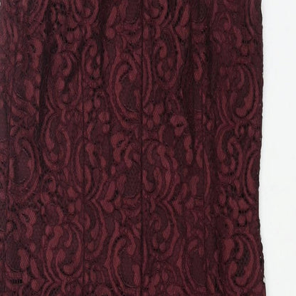 Miss Selfridge Womens Purple Nylon Shift Size 10 Mock Neck Zip