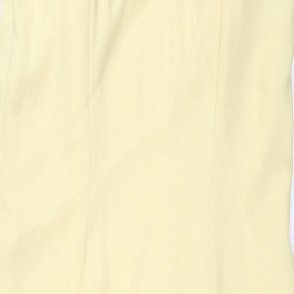 Frances Lee Womens Yellow Polyester Shift Size 14 Sweetheart Zip - Closed Vent Detail