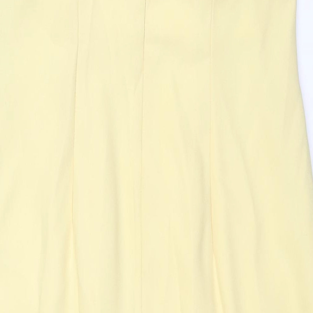 Frances Lee Womens Yellow Polyester Shift Size 14 Sweetheart Zip - Closed Vent Detail