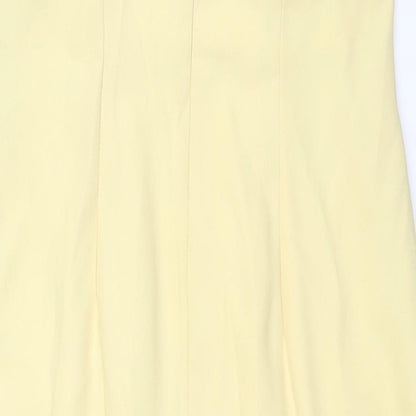 Frances Lee Womens Yellow Polyester Shift Size 14 Sweetheart Zip - Closed Vent Detail