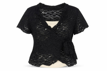 Wrapt Womens Black Nylon Wrap Blouse Size 20 V-Neck