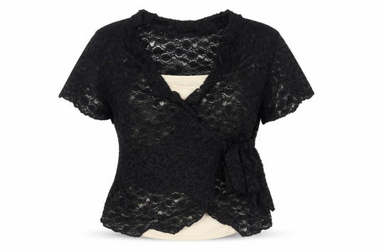 Wrapt Womens Black Nylon Wrap Blouse Size 20 V-Neck