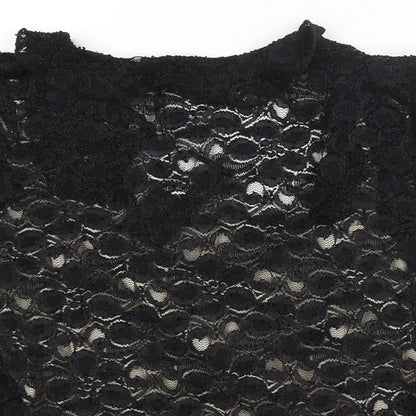 Wrapt Womens Black Nylon Wrap Blouse Size 20 V-Neck