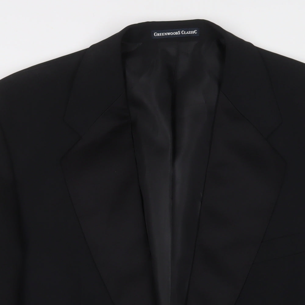 Mens UK Size 42 Greenwoods Regular Black Suit Jacket
