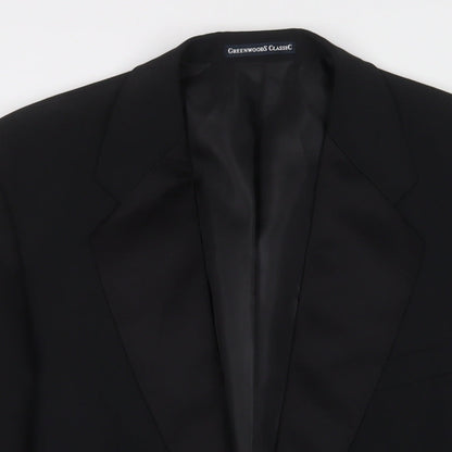 Mens UK Size 42 Greenwoods Regular Black Suit Jacket
