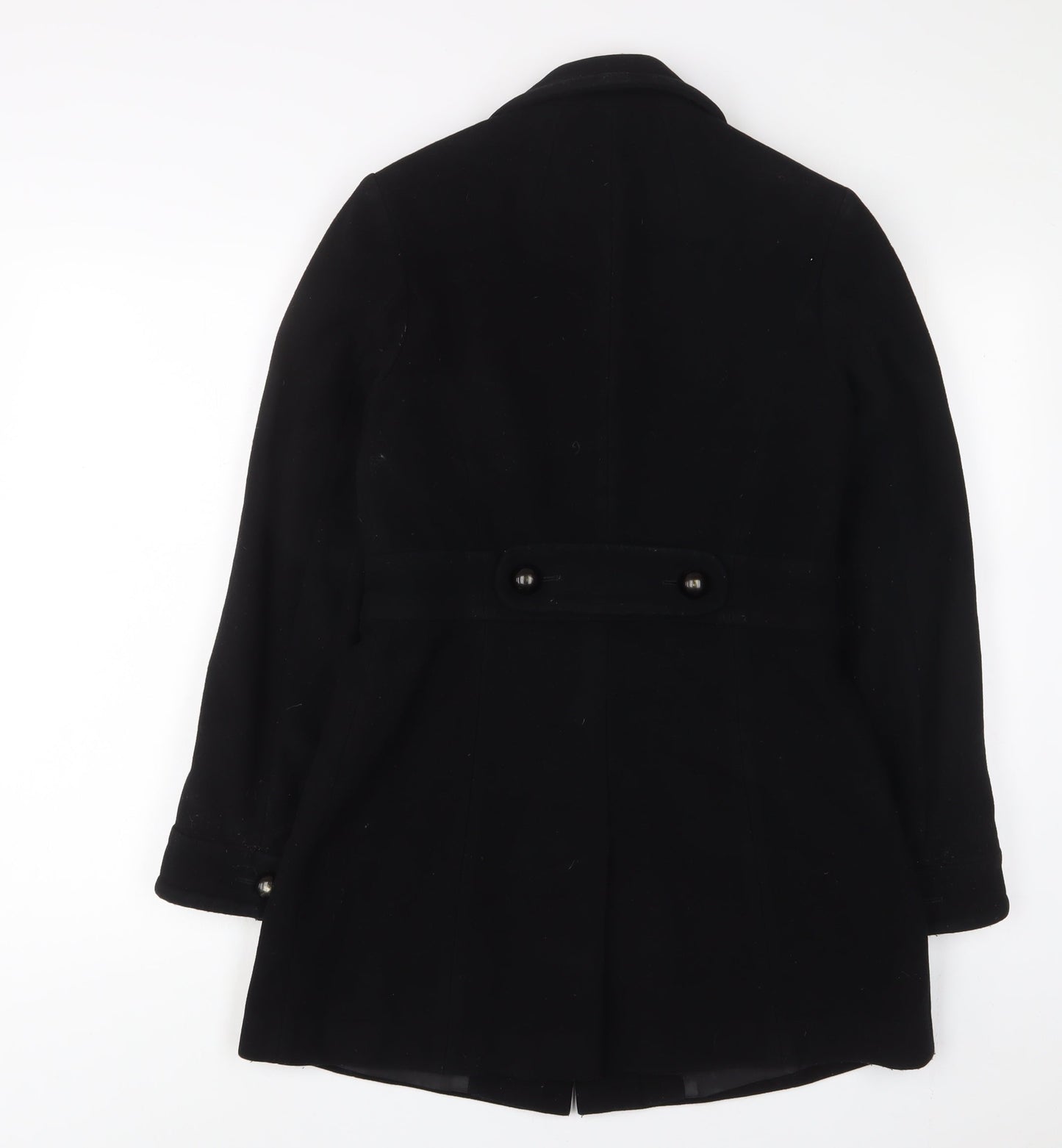 Editions Womens Black Overcoat Coat Size 8 Button