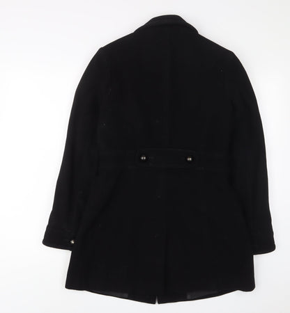 Editions Womens Black Overcoat Coat Size 8 Button