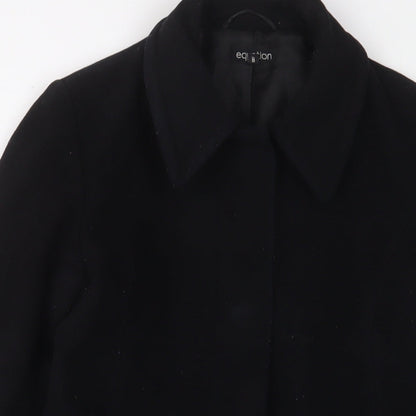 Editions Womens Black Overcoat Coat Size 8 Button