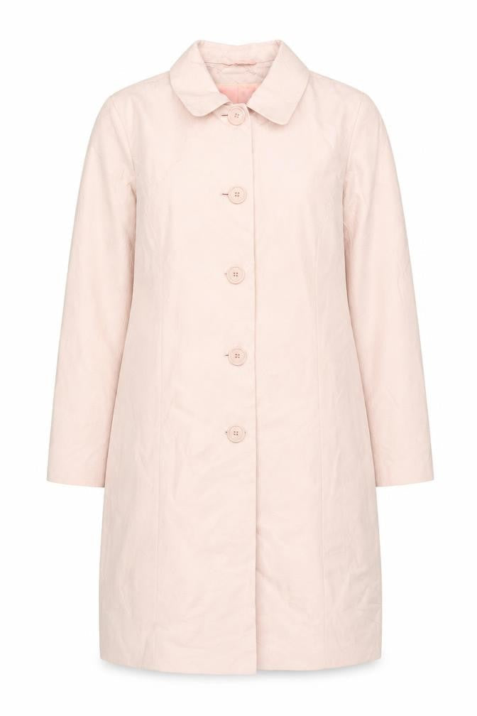 Next Womens Pink Geometric Overcoat Coat Size 12 Button - Embroidered