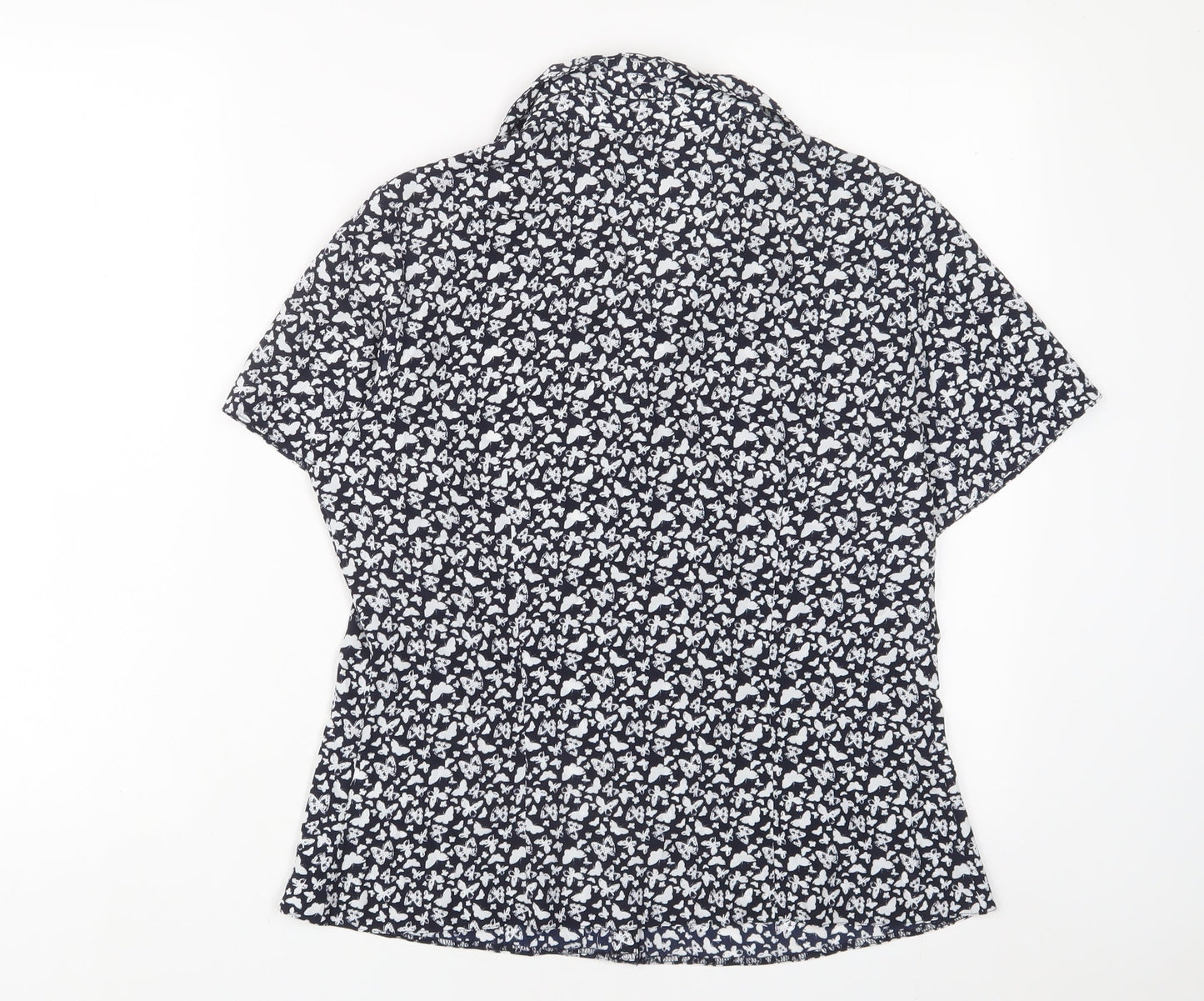 Womens UK Size 12 BHS Blue Basic Button-Up
