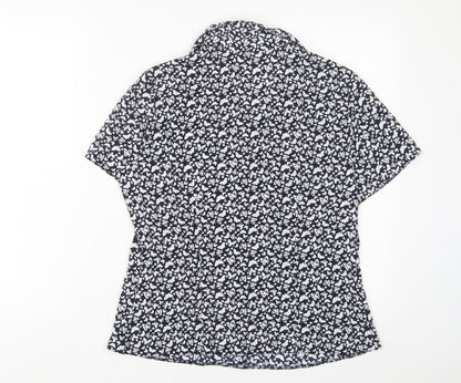 Womens UK Size 12 BHS Blue Basic Button-Up