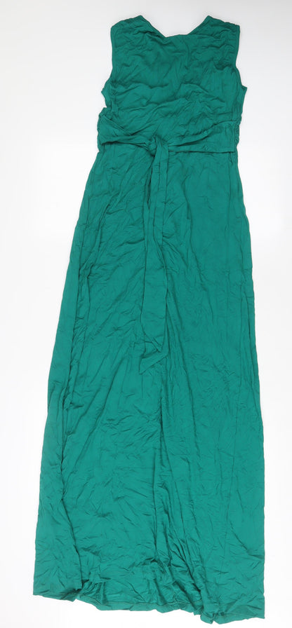 Seraphine Womens Green Viscose A-Line Size 8 V-Neck Pullover