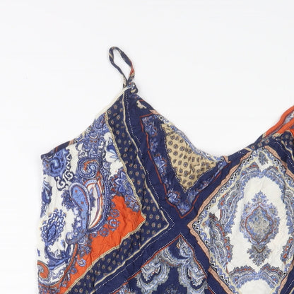 H&M Womens Multicoloured Geometric Viscose Playsuit One-Piece Size 16 L3 in Pullover