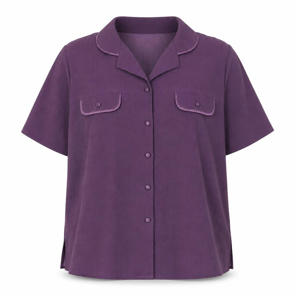 Womens UK Size 16 Berkertex Purple Basic Button-Up