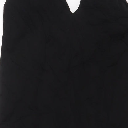 Zara Womens Black Cotton Tank Dress Size S V-Neck Pullover - Belted