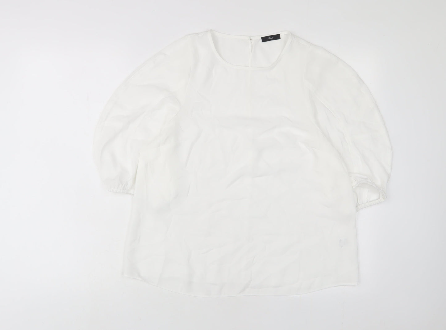 Womens UK Size 14 M&Co White Basic T-Shirt