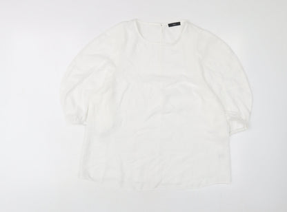 Womens UK Size 14 M&Co White Basic T-Shirt