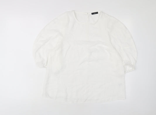 Womens UK Size 14 M&Co White Basic T-Shirt