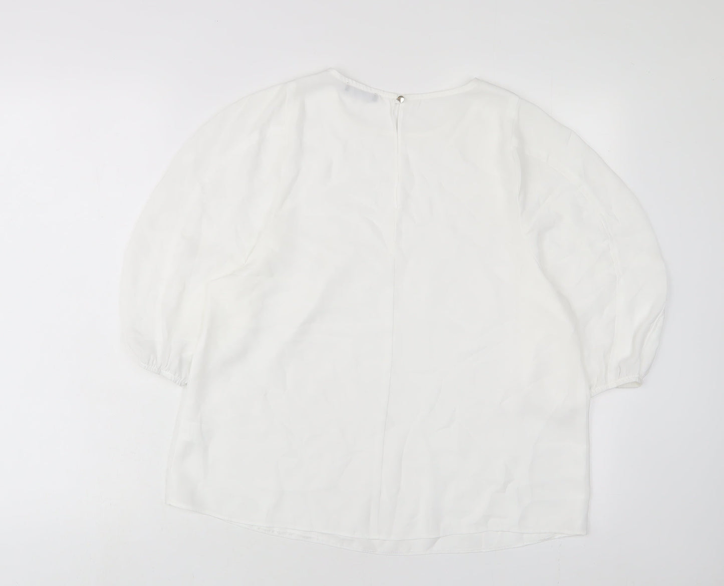 Womens UK Size 14 M&Co White Basic T-Shirt