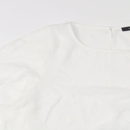Womens UK Size 14 M&Co White Basic T-Shirt
