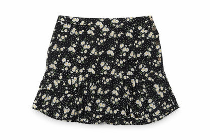 Oasis Womens Black Floral Polyester A-Line Skirt Size 18 Button