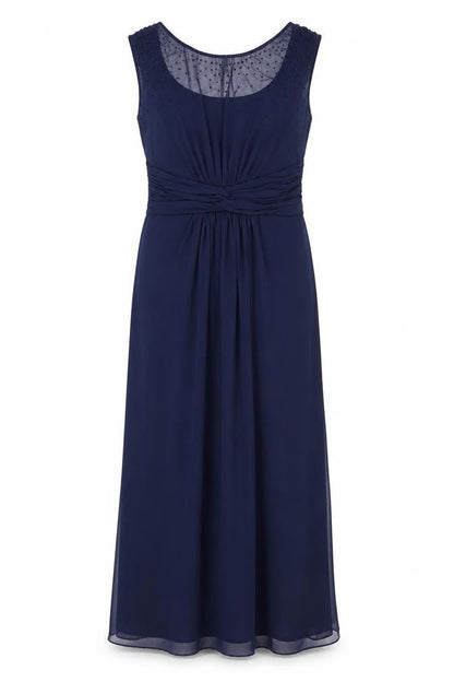 Coast Womens Blue Polyester Maxi Size 10 Scoop Neck Zip - Studded
