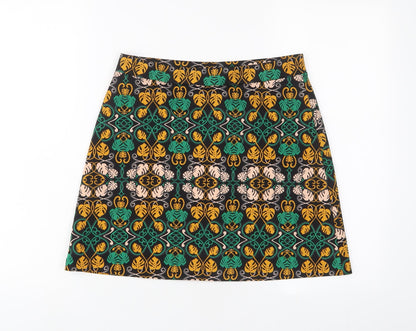 H&M Womens Multicoloured Geometric Polyester A-Line Skirt Size 28 in