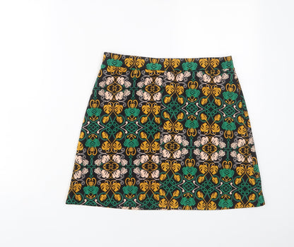 H&M Womens Multicoloured Geometric Polyester A-Line Skirt Size 28 in