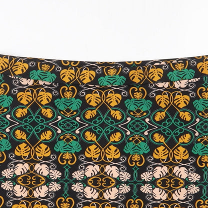 H&M Womens Multicoloured Geometric Polyester A-Line Skirt Size 28 in
