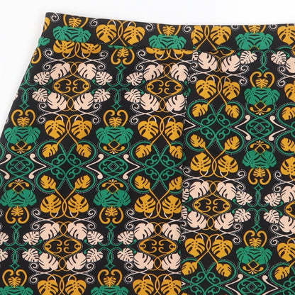 H&M Womens Multicoloured Geometric Polyester A-Line Skirt Size 28 in