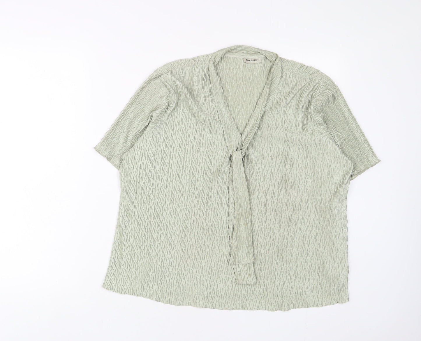 Womens UK Size XL BASSINI Green Basic T-Shirt