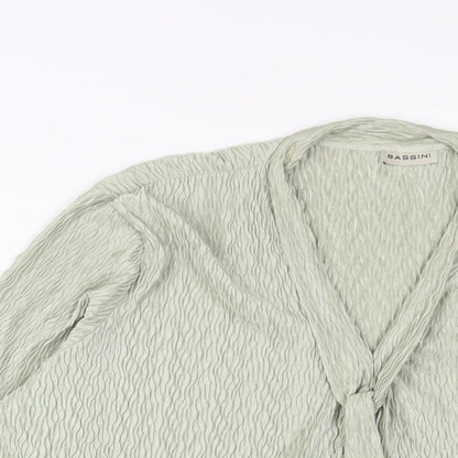 Womens UK Size XL BASSINI Green Basic T-Shirt