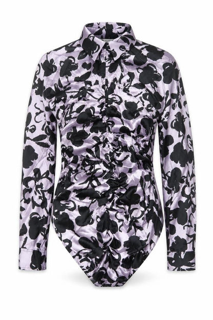 Zara Womens Purple Animal Print Polyester A-Line Size M Collared Button