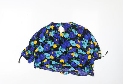 Womens UK Size M Zara Blue Basic T-Shirt