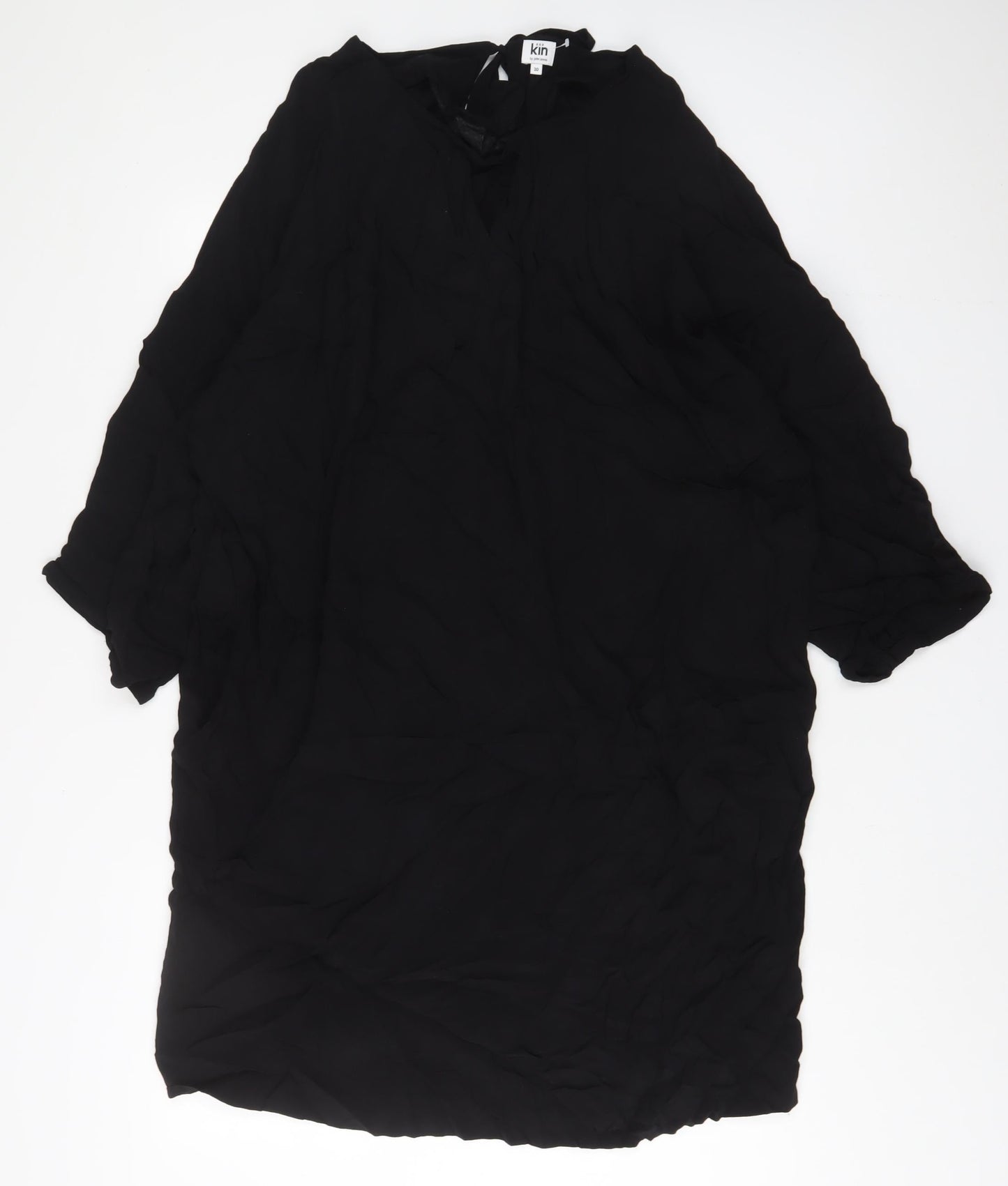 John Lewis Womens Black Viscose Sheath Size 20 V-Neck Pullover - Keyhole neck