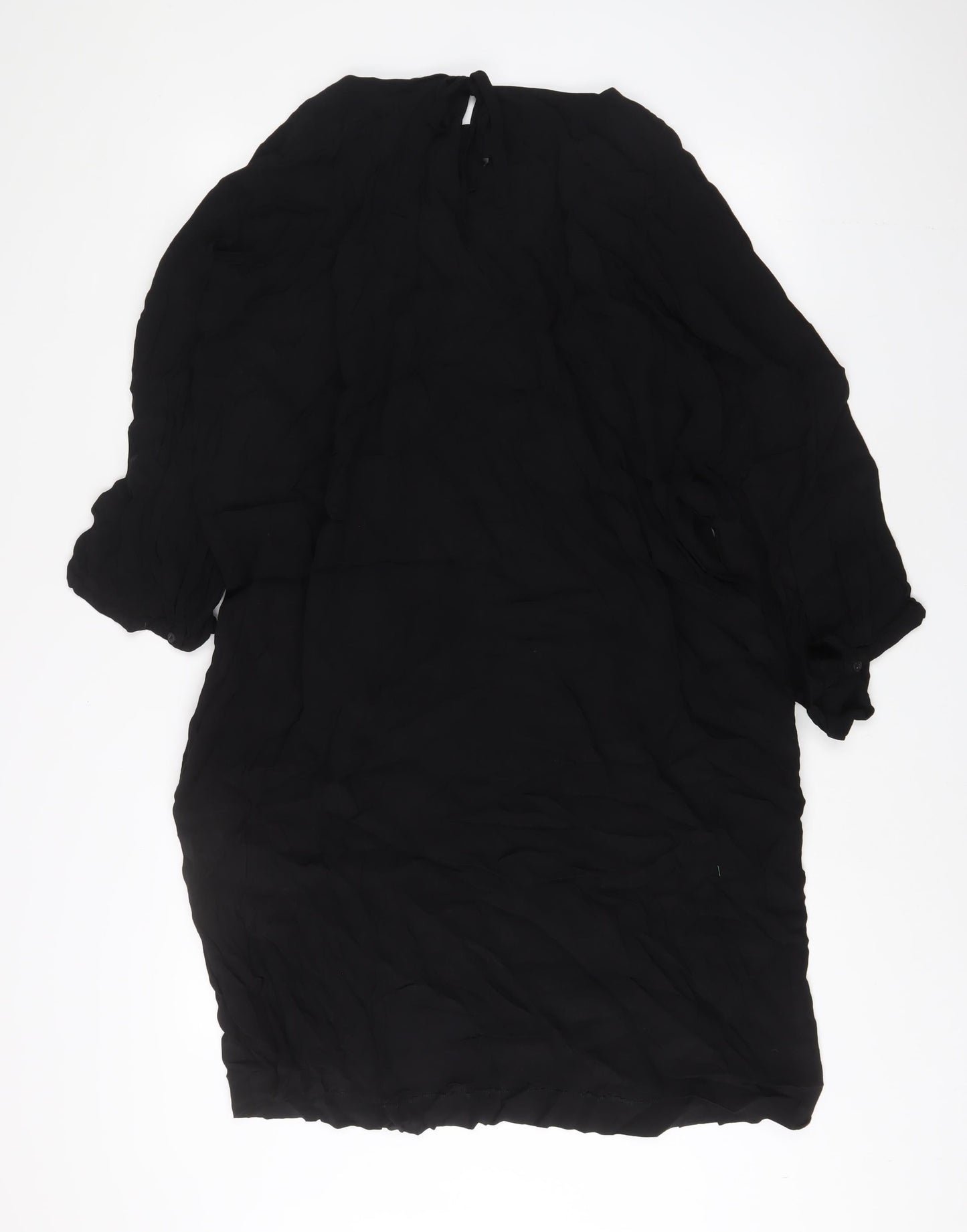 John Lewis Womens Black Viscose Sheath Size 20 V-Neck Pullover - Keyhole neck