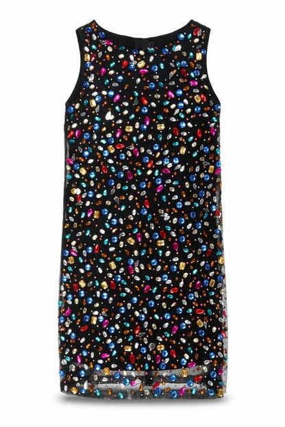 ASOS Womens Black Polyester A-Line Size 10 Boat Neck Zip - Jewels