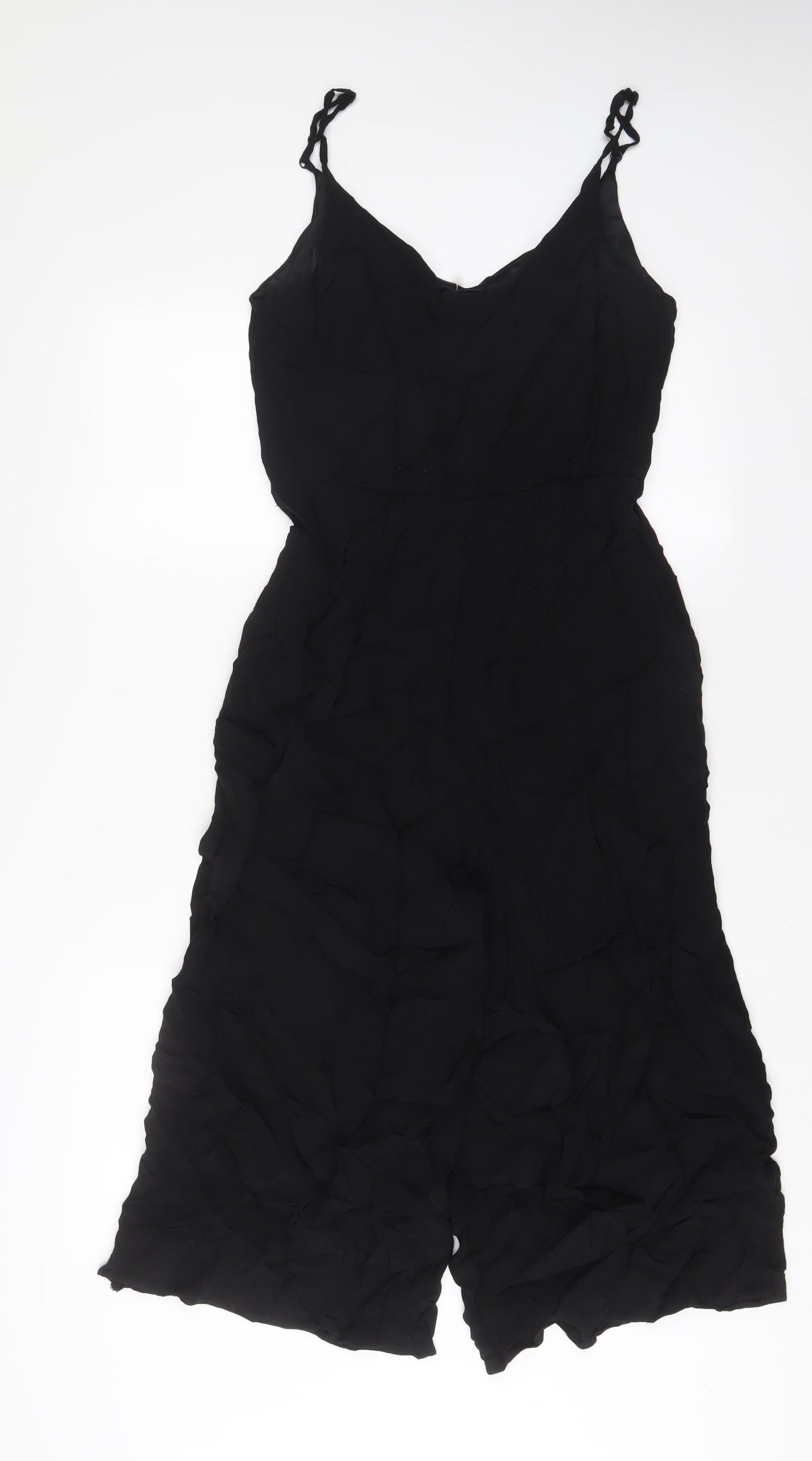 Nobody's Child Womens Black Viscose Jumpsuit One-Piece Size 14 L25 in Pullover