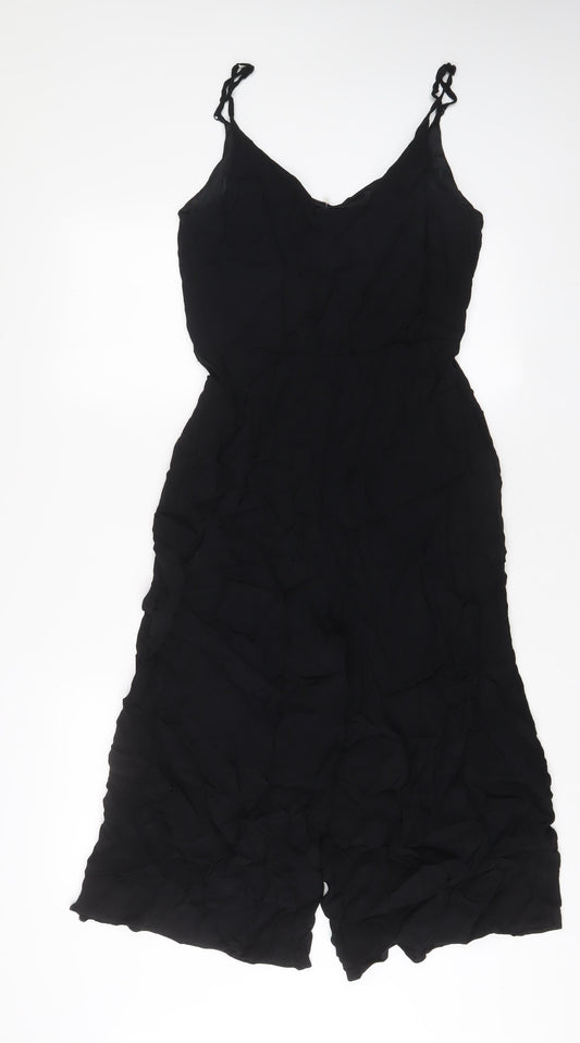 Nobody's Child Womens Black Viscose Jumpsuit One-Piece Size 14 L25 in Pullover