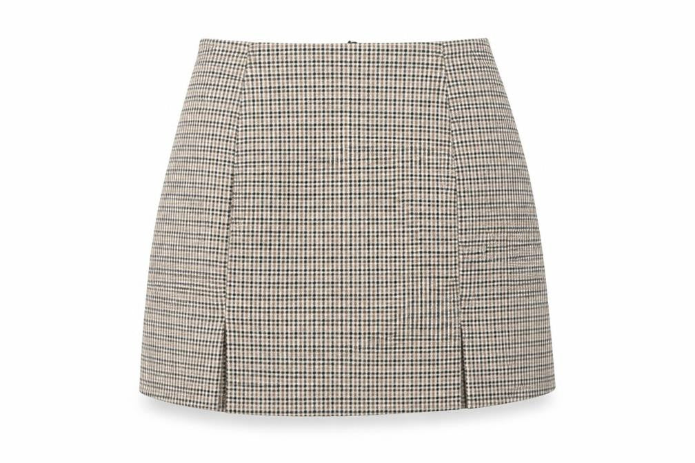 Nasty Gal Womens Brown Plaid Polyester A-Line Skirt Size 10 Zip