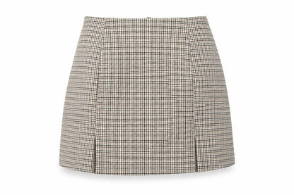 Nasty Gal Womens Brown Plaid Polyester A-Line Skirt Size 10 Zip