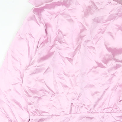 Zara Womens Pink Polyester A-Line Size XS Collared Zip