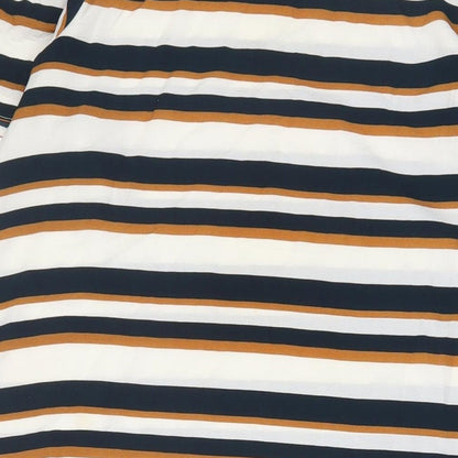 New Look Womens Multicoloured Striped Polyester A-Line Size 12 Boat Neck Pullover