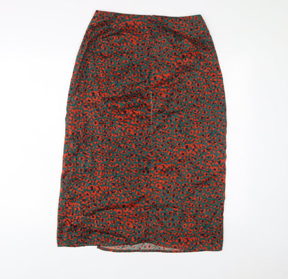 Nasty Gal Womens Multicoloured Animal Print Polyester A-Line Skirt Size 10 Zip - Side slit