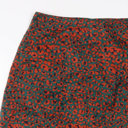 Nasty Gal Womens Multicoloured Animal Print Polyester A-Line Skirt Size 10 Zip - Side slit