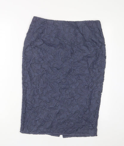 Autograph Womens Blue Polyester A-Line Skirt Size 32 in Zip