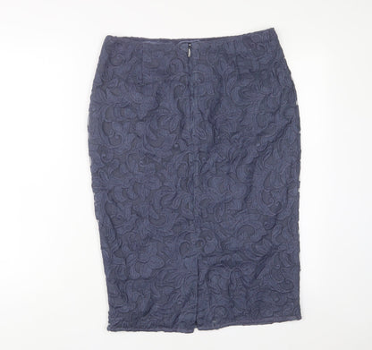 Autograph Womens Blue Polyester A-Line Skirt Size 32 in Zip