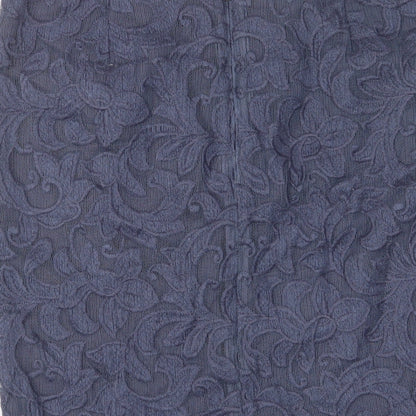 Autograph Womens Blue Polyester A-Line Skirt Size 32 in Zip