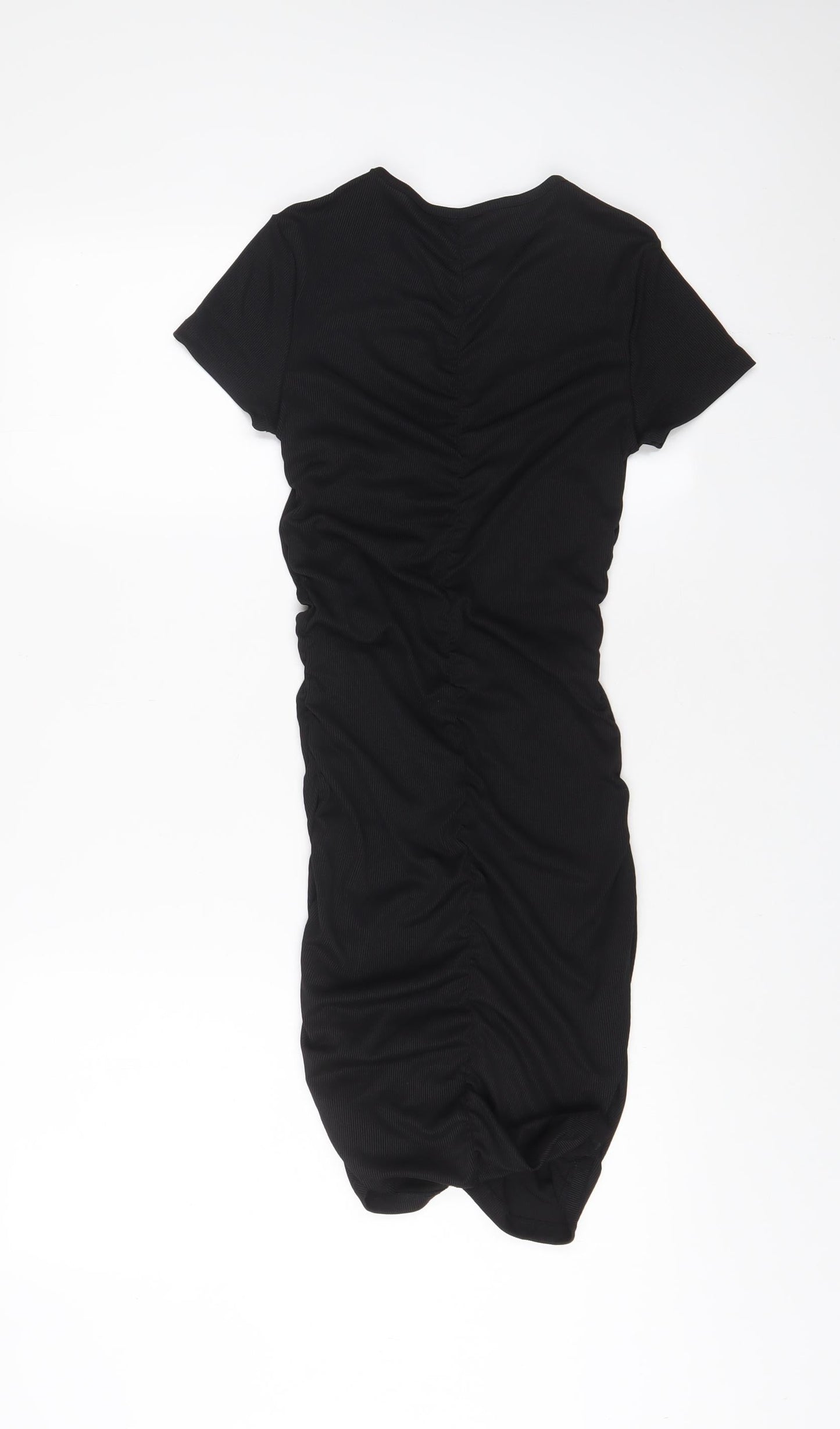 H&M Womens Black Polyester Bodycon Size S Crew Neck Pullover