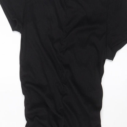 H&M Womens Black Polyester Bodycon Size S Crew Neck Pullover